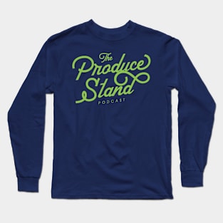 The Produce Stand Podcast secondary logo lime green Long Sleeve T-Shirt